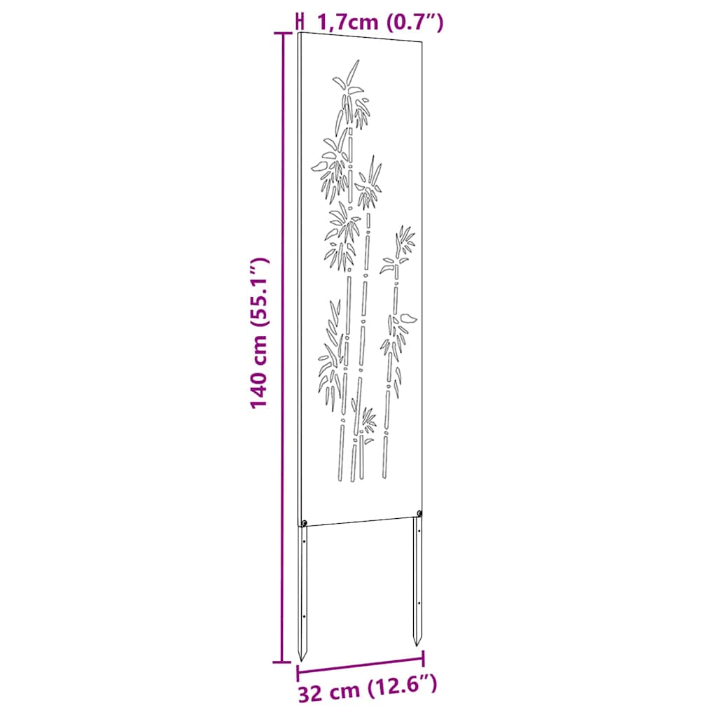 Οθόνη Ιδιωτικότητας Κήπου Floral Σκ rusty 32 χ 140 εκ - Pakobazaar