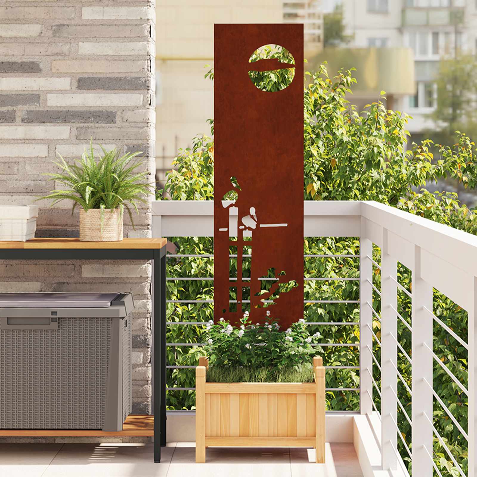 Οθόνη Ιδιωτικότητας Κήπου Σκ rusty 32 χ 140 εκ - Pakobazaar