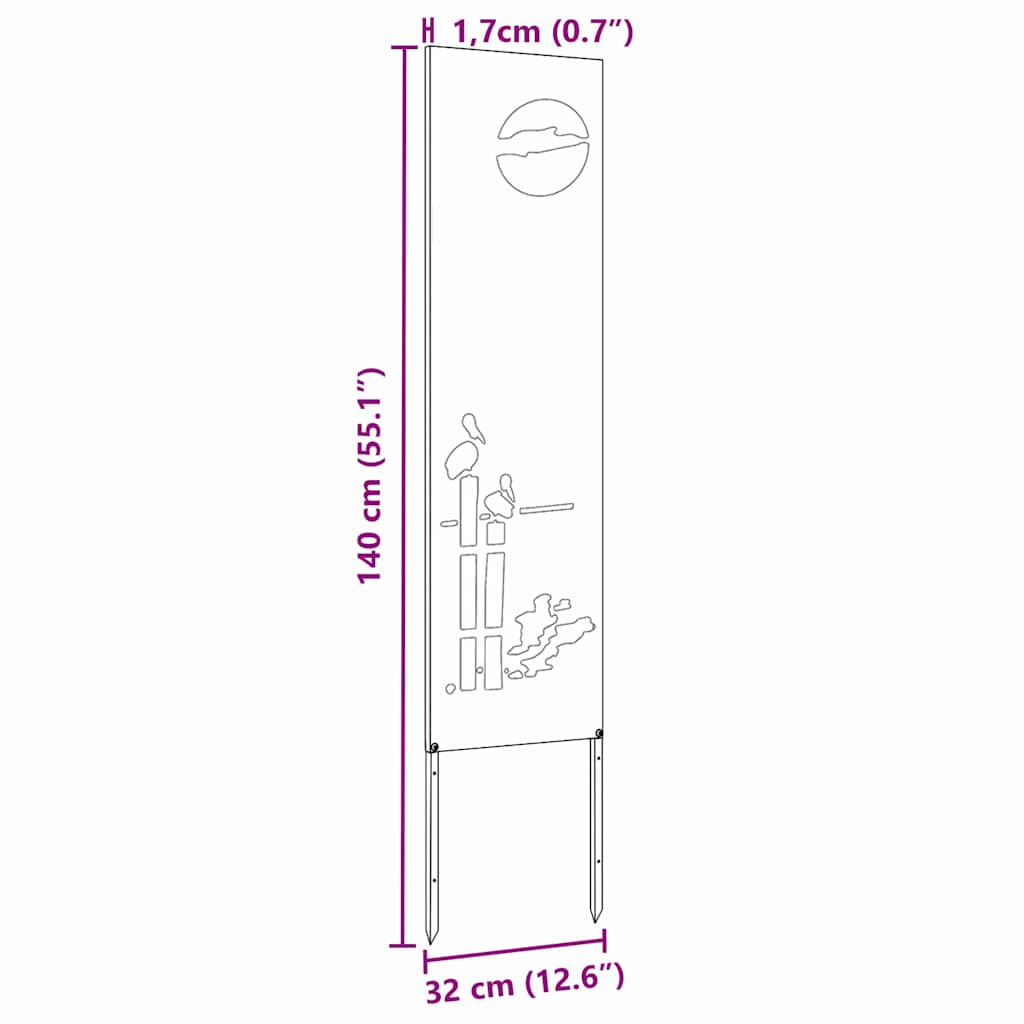 Οθόνη Ιδιωτικότητας Κήπου Σκ rusty 32 χ 140 εκ - Pakobazaar
