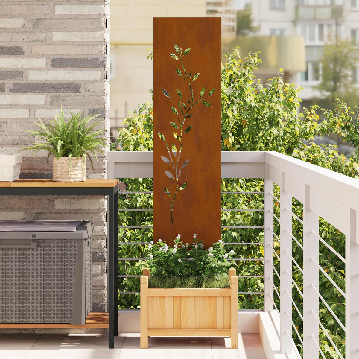Οθόνη Ιδιωτικότητας Κήπου Floral Σκ rusty 32 χ 140 εκ - Pakobazaar