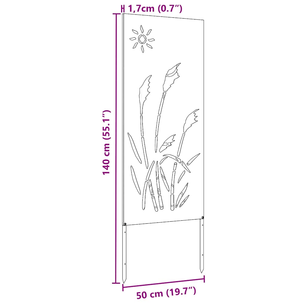 Οθόνη Ιδιωτικότητας Κήπου Σκ rusty 50 x 140 εκ