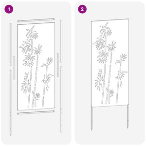 Οθόνη Ιδιωτικότητας Κήπου Floral Μαύρο 50 x 140 εκ