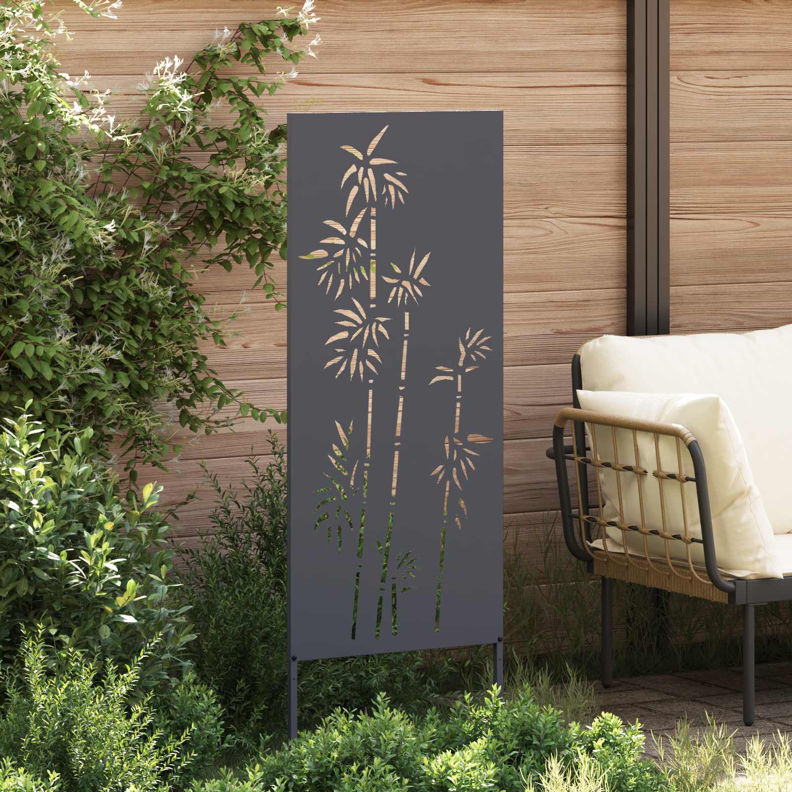 Οθόνη Ιδιωτικότητας Κήπου Floral Ανθρακί 50 x 140 εκ