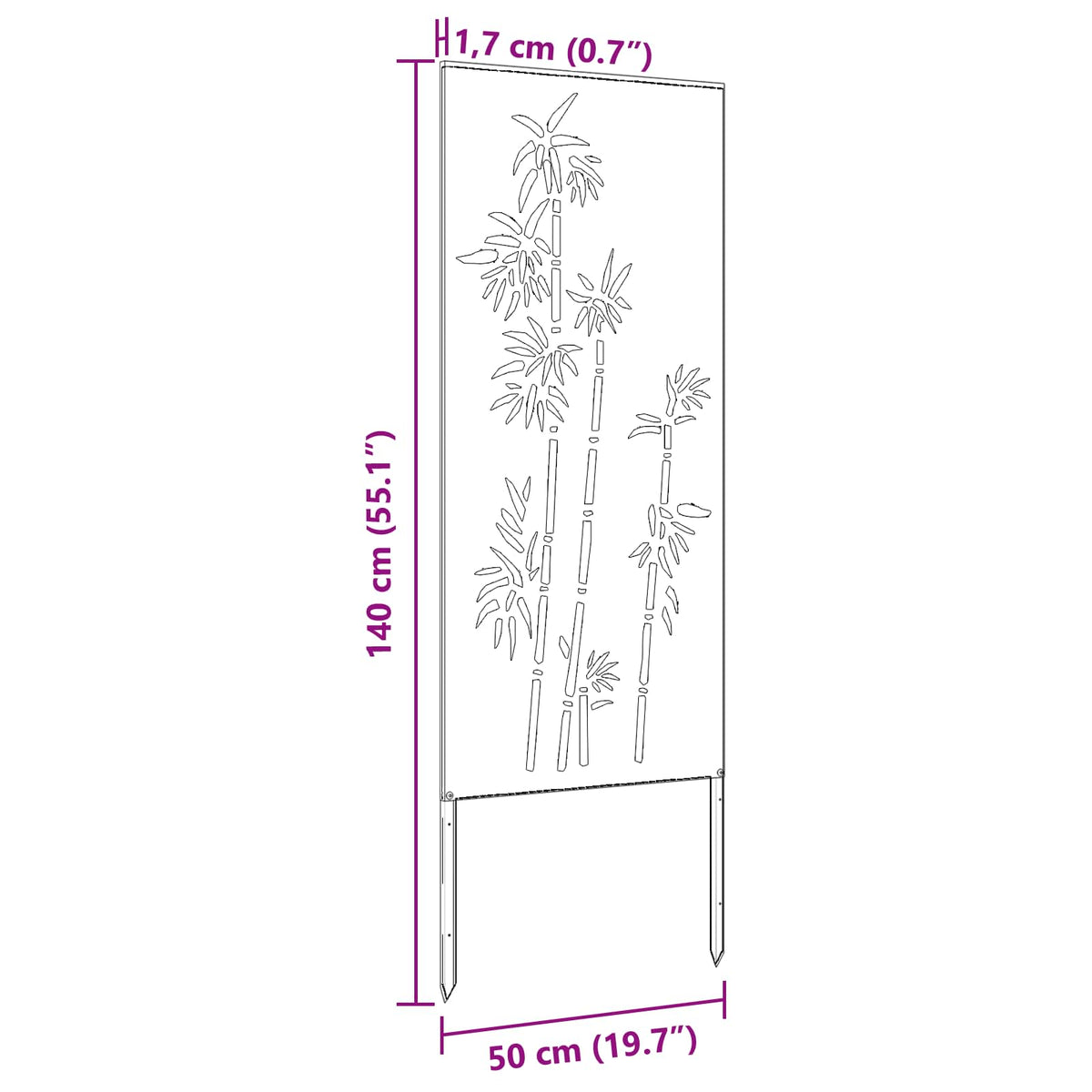 Οθόνη Ιδιωτικότητας Κήπου Floral Ανθρακί 50 x 140 εκ
