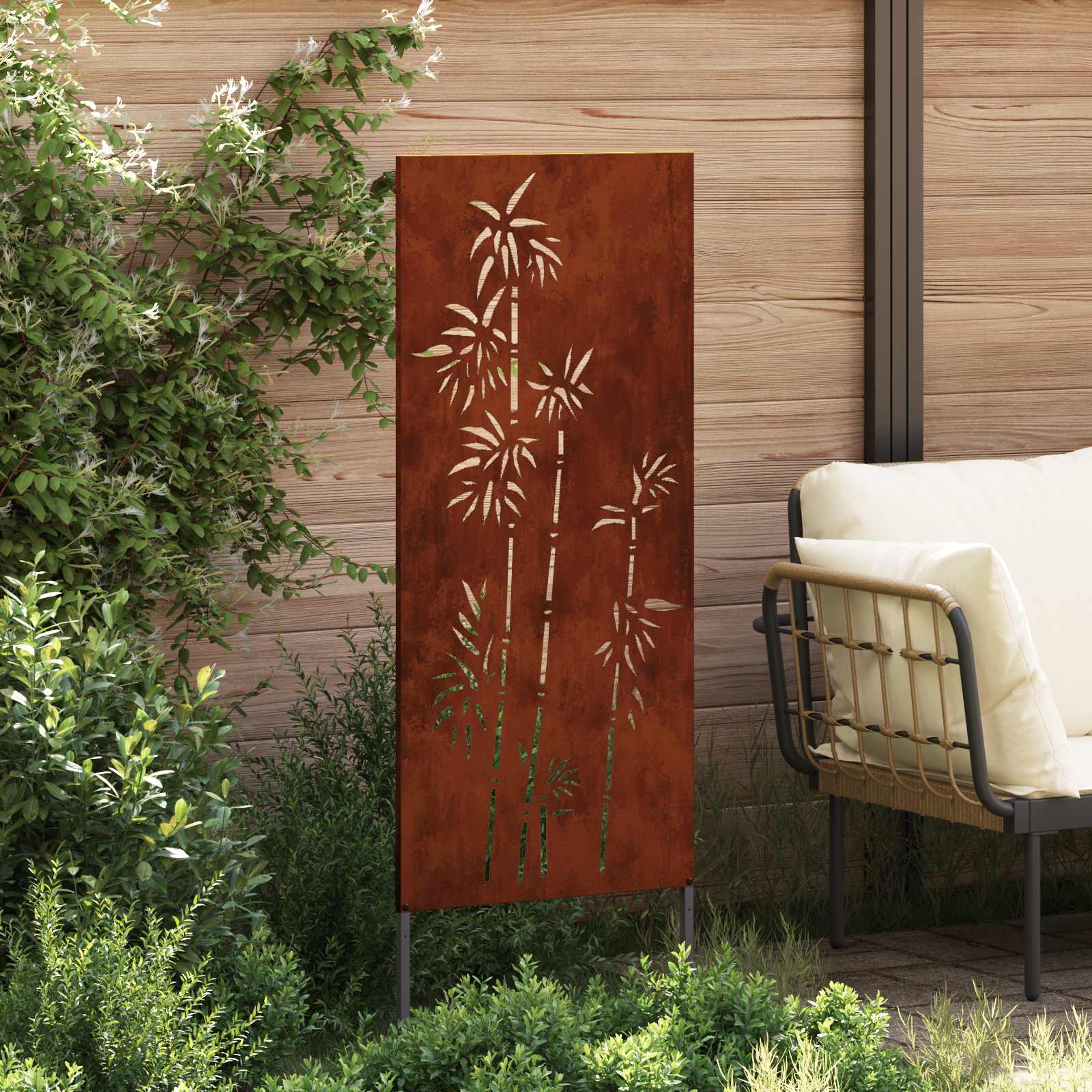 Οθόνη Ιδιωτικότητας Κήπου Floral Σκ rusty 50 x 140 εκ - Pakobazaar