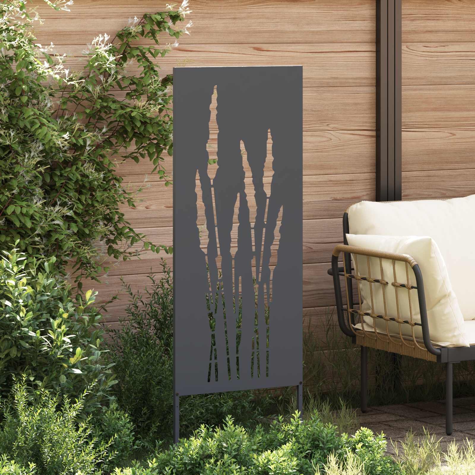 Οθόνη Ιδιωτικότητας Κήπου Floral Ανθρακί 50 x 140 εκ - Pakobazaar