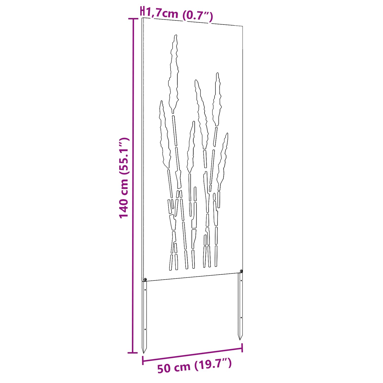 Οθόνη Ιδιωτικότητας Κήπου Floral Ανθρακί 50 x 140 εκ - Pakobazaar
