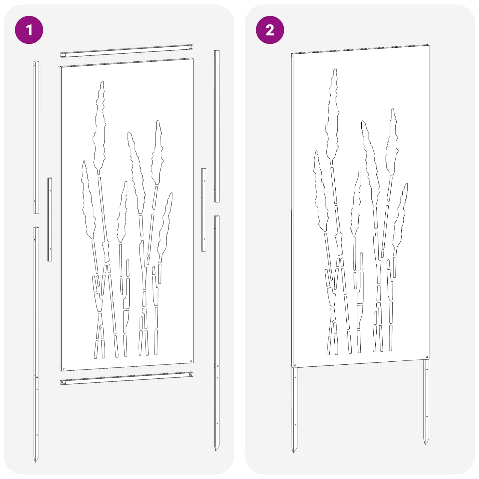 Οθόνη Ιδιωτικότητας Κήπου Floral Ασημί 50 x 140 εκ
