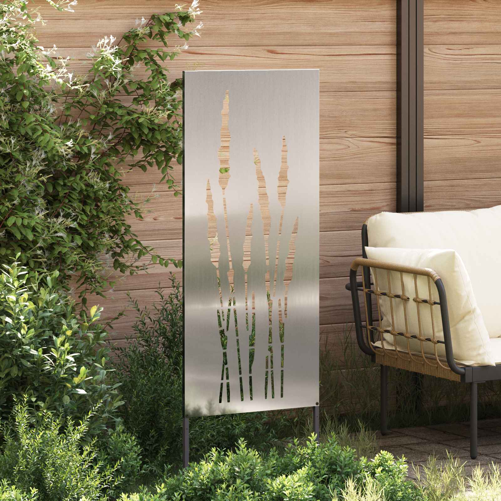 Οθόνη Ιδιωτικότητας Κήπου Floral Ασημί 50 x 140 εκ