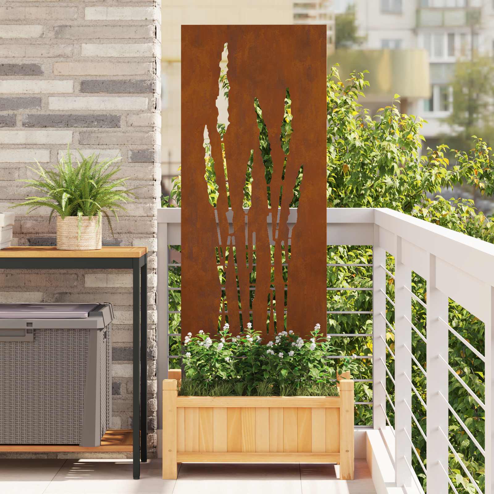 Οθόνη Ιδιωτικότητας Κήπου Floral Σκ rusty 50 x 140 εκ - Pakobazaar