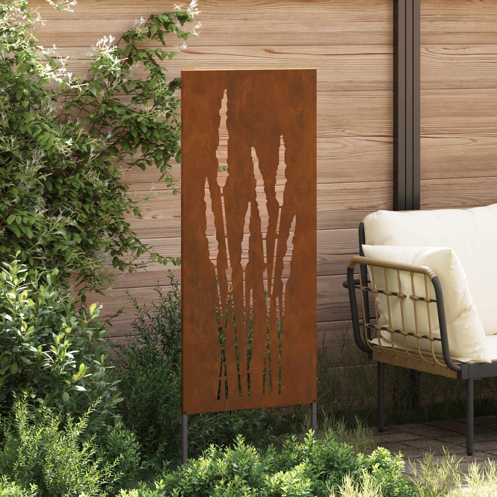 Οθόνη Ιδιωτικότητας Κήπου Floral Σκ rusty 50 x 140 εκ - Pakobazaar