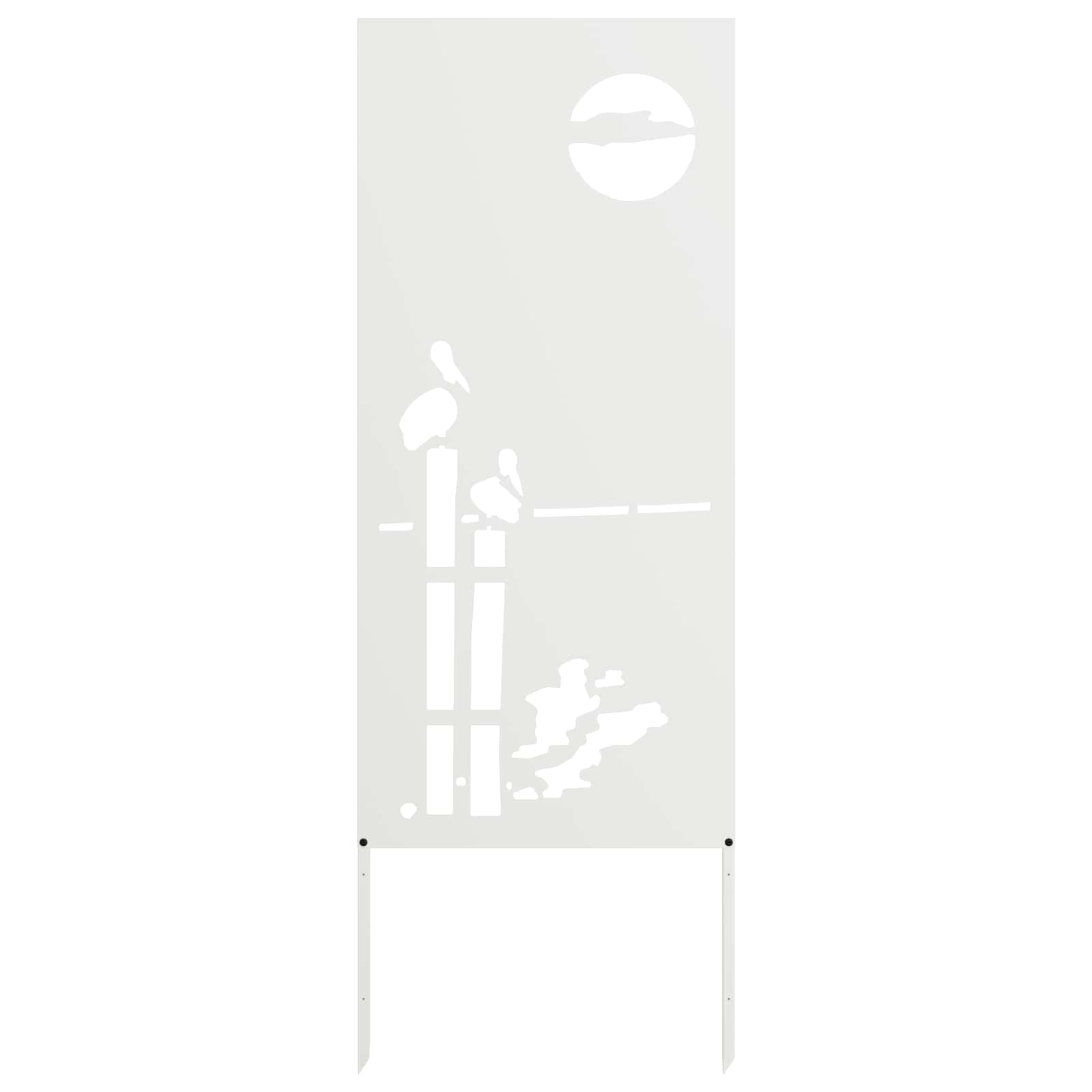 Οθόνη Ιδιωτικότητας Κήπου Μαιανδρικό σχέδιο Λευκό 50 x 140 εκ