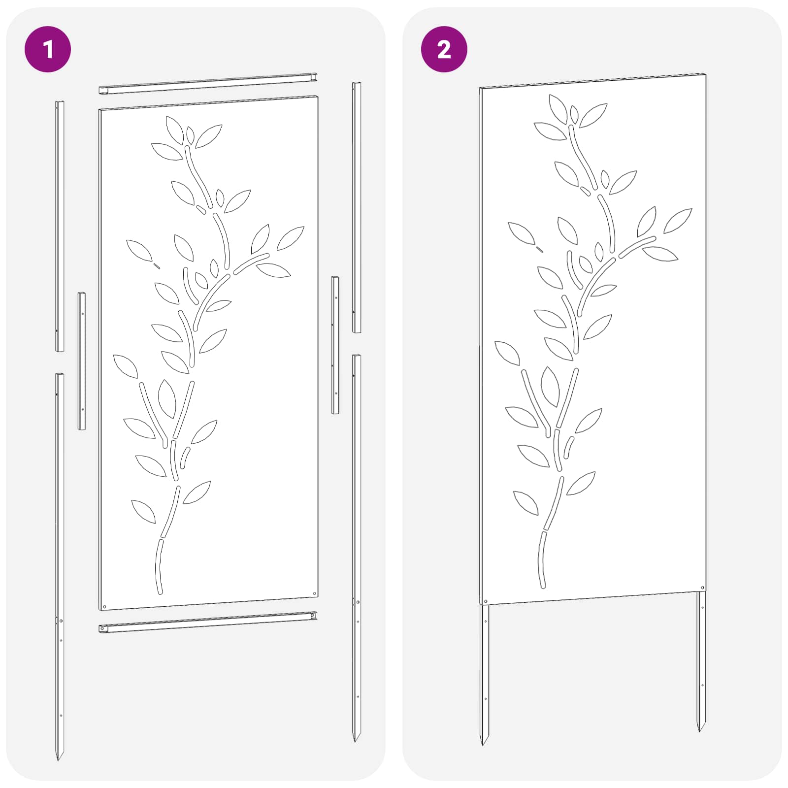 Οθόνη Ιδιωτικότητας Κήπου Floral Ανθρακί 50 x 140 εκ