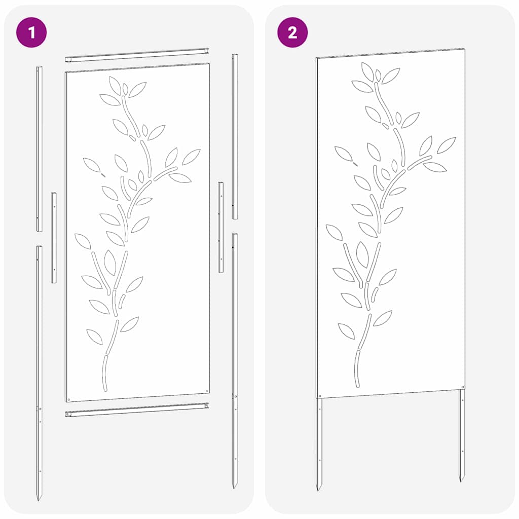 Οθόνη Ιδιωτικότητας Κήπου Floral Σκ rusty 50 x 140 εκ - Pakobazaar