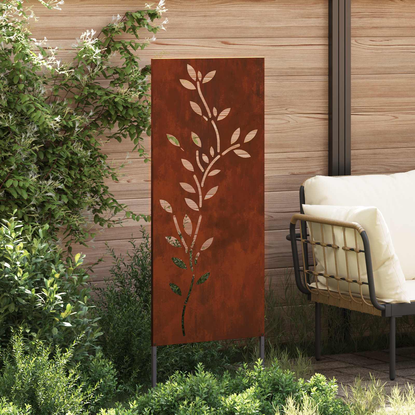 Οθόνη Ιδιωτικότητας Κήπου Floral Σκ rusty 50 x 140 εκ - Pakobazaar
