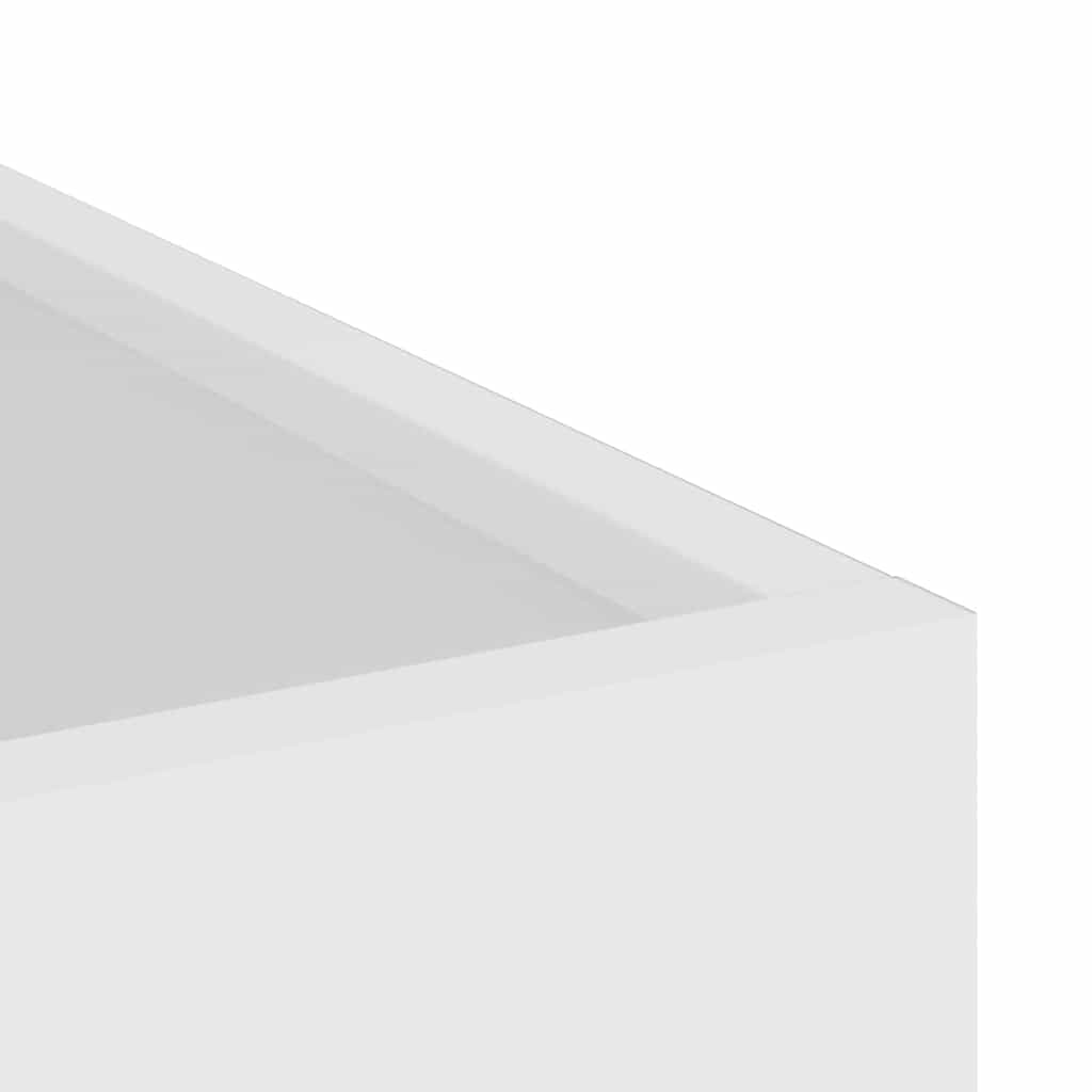 Γλάστρα Κήπου Λευκό 32 x 32 x 40 εκ. Ψυχρής έλασης χάλυβας