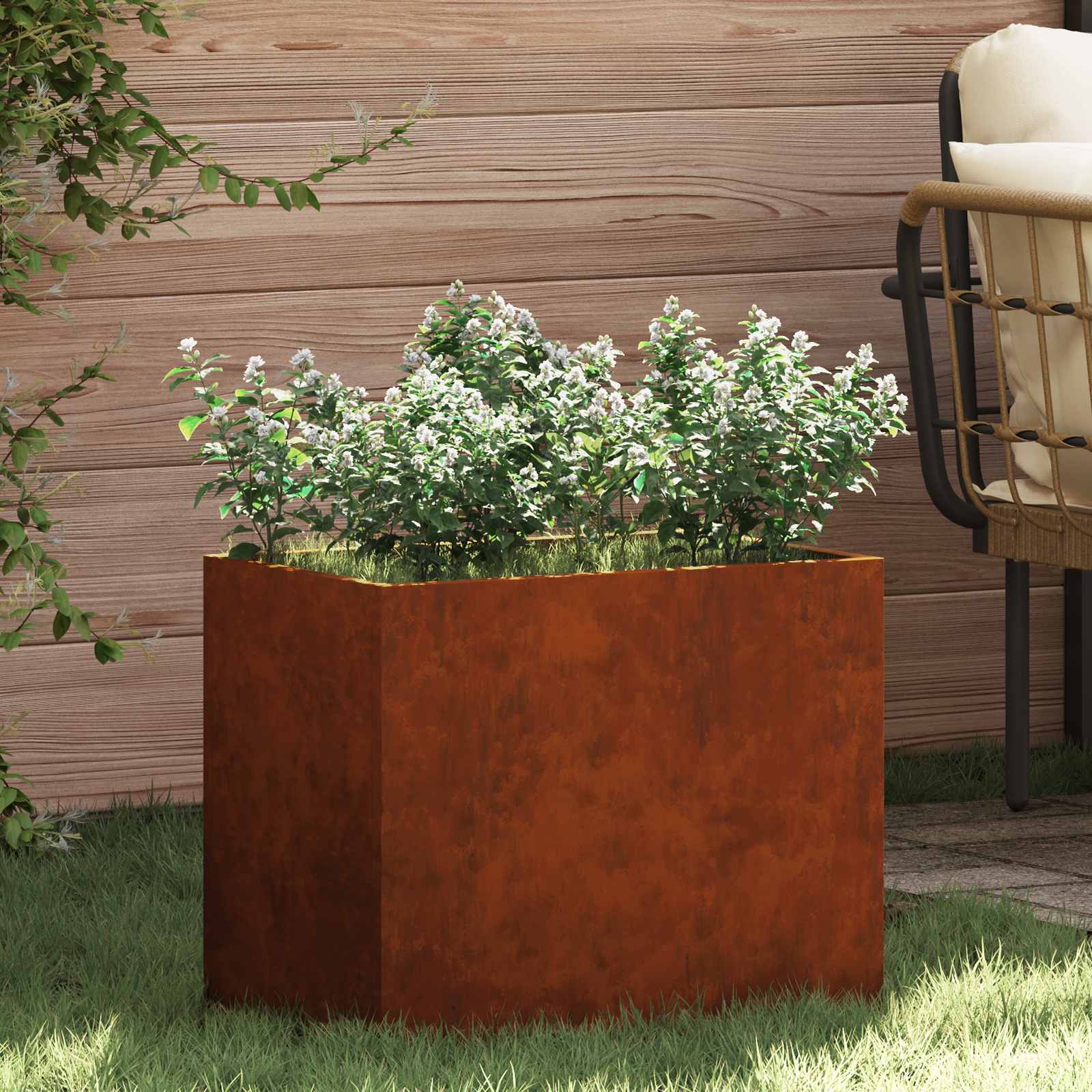 Γλάστρα Κήπου Σκ rusty 50 x 32 x 40 εκ. - Pakobazaar