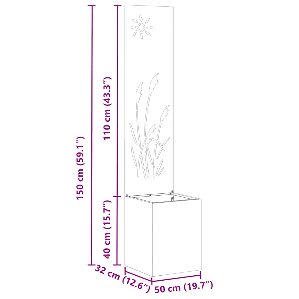 Οθόνη Ιδιωτικότητας Κήπου Μαιανδρικό σχέδιο Λευκό 32 x 140 εκ.