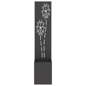 Οθόνη Ιδιωτικότητας Κήπου Floral Μαύρο 32 x 32 x 150 εκ