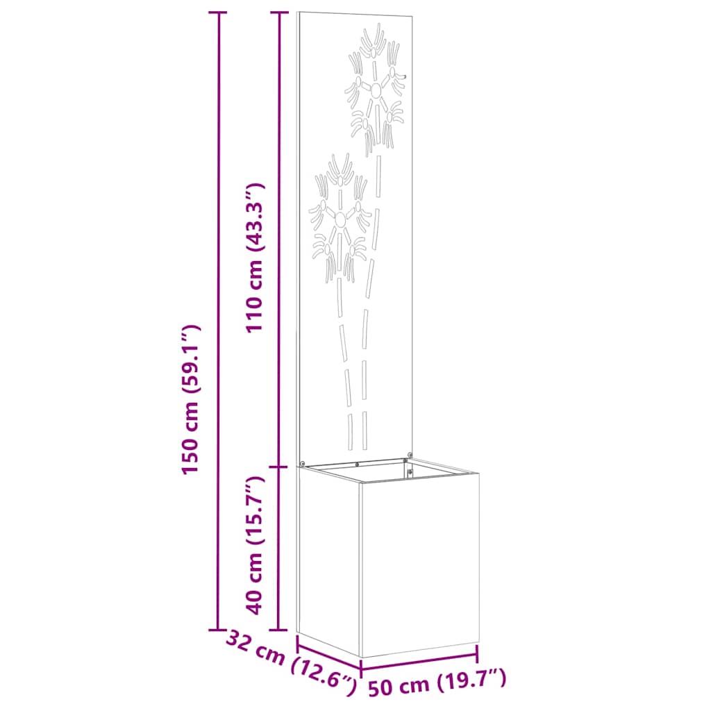 Οθόνη Ιδιωτικότητας Κήπου Floral Λαδί 32 x 140 εκ.