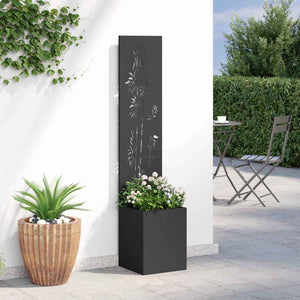 Οθόνη Ιδιωτικότητας Κήπου Floral Μαύρο 32 x 32 x 150 εκ - Pakobazaar