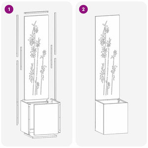 Οθόνη Ιδιωτικότητας Κήπου Floral Λευκό 32 x 32 x 150 εκ