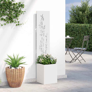 Οθόνη Ιδιωτικότητας Κήπου Floral Λευκό 32 x 32 x 150 εκ