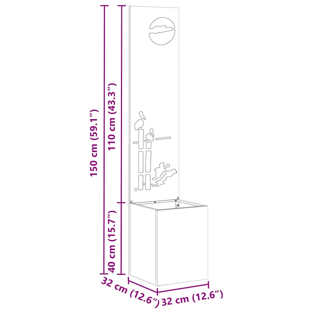 Οθόνη Ιδιωτικότητας Κήπου Σκ rusty 32 x 140 εκ.