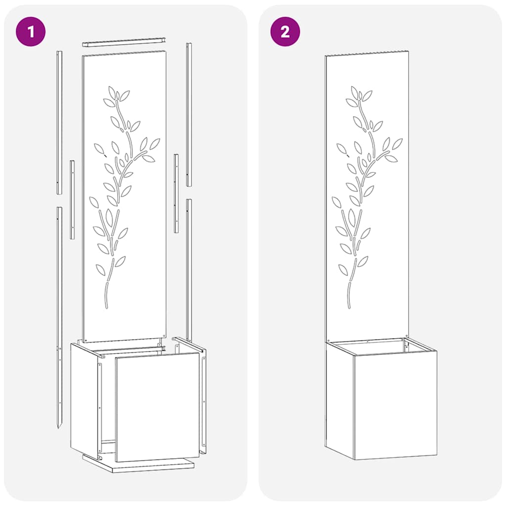 Οθόνη Ιδιωτικότητας Κήπου Floral Μαύρο 32 x 32 x 150 εκ - Pakobazaar