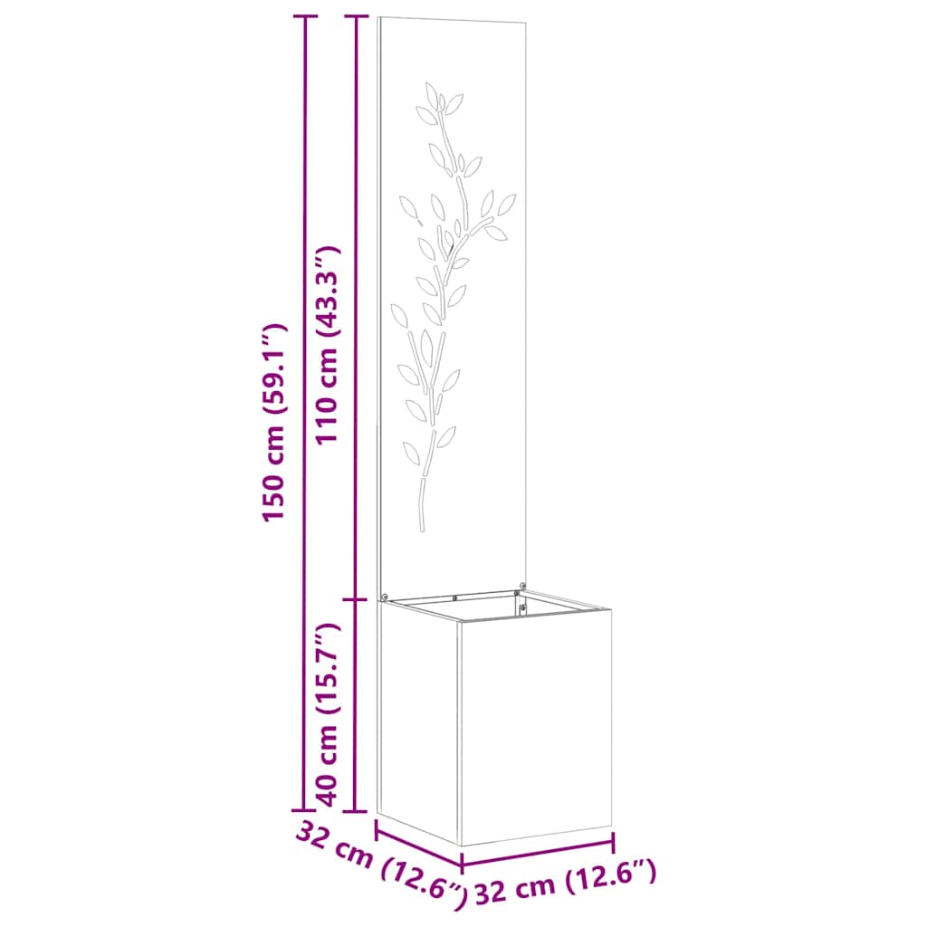 Οθόνη Ιδιωτικότητας Κήπου Floral Λευκό 32 x 32 x 150 εκ - Pakobazaar