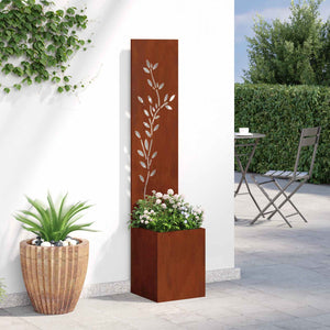 Οθόνη Ιδιωτικότητας Κήπου Floral Σκ rusty 32 x 32 x 150 εκ - Pakobazaar