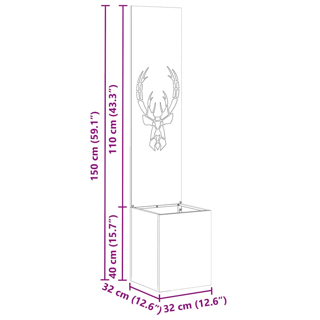 Οθόνη Ιδιωτικότητας Κήπου Animal Print Ανθρακί 32 x 32 x 150 εκ - Pakobazaar