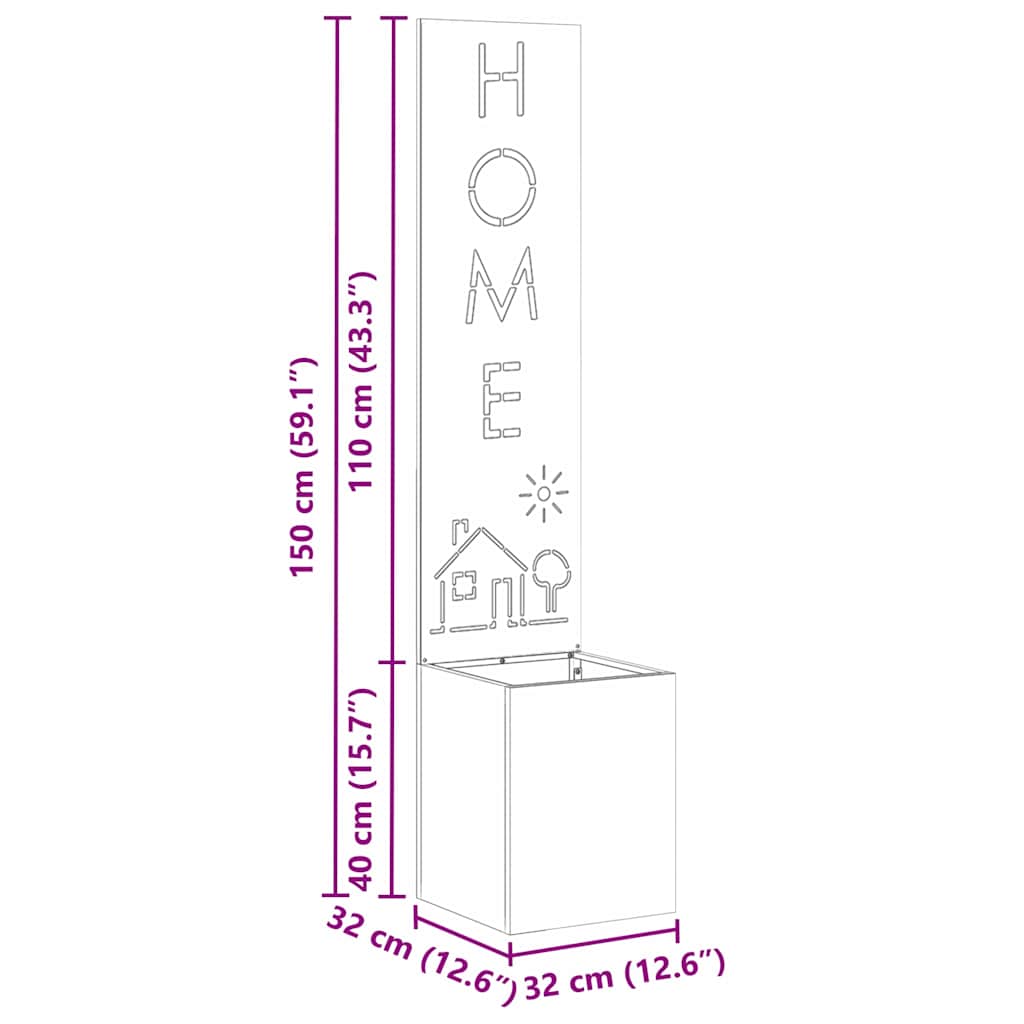 Οθόνη Ιδιωτικότητας Κήπου Ανθρακί 32 x 32 x 150 εκ - Pakobazaar