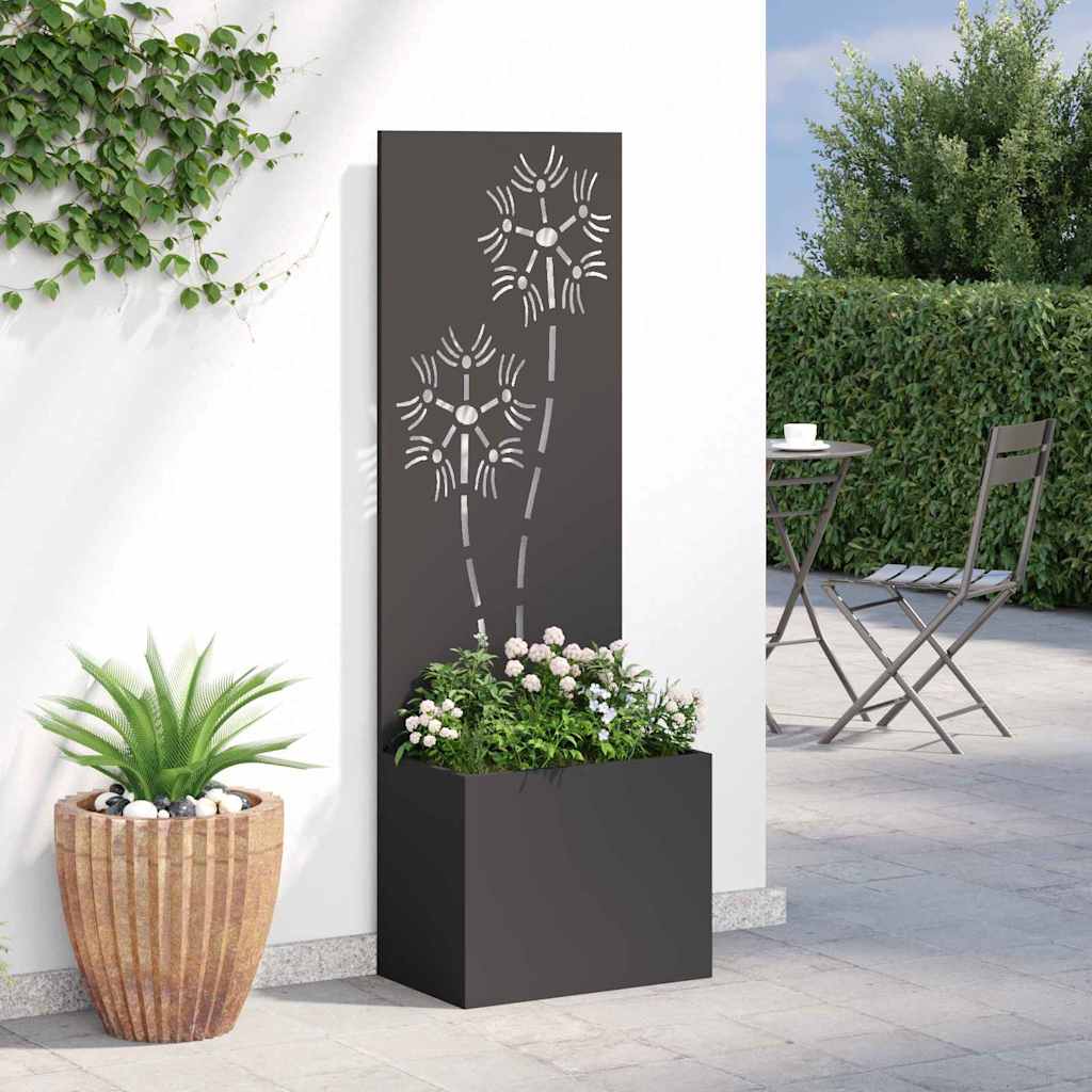 Οθόνη Ιδιωτικότητας Κήπου Floral Μαύρο 50 x 32 x 150 εκ - Pakobazaar