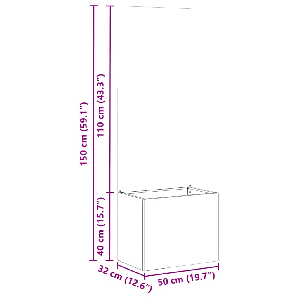 Οθόνη Ιδιωτικότητας Κήπου Ανθρακί 50 x 32 x 150 εκ