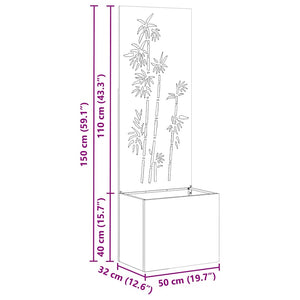 Οθόνη Ιδιωτικότητας Κήπου Floral Λευκό 50 x 32 x 150 εκ