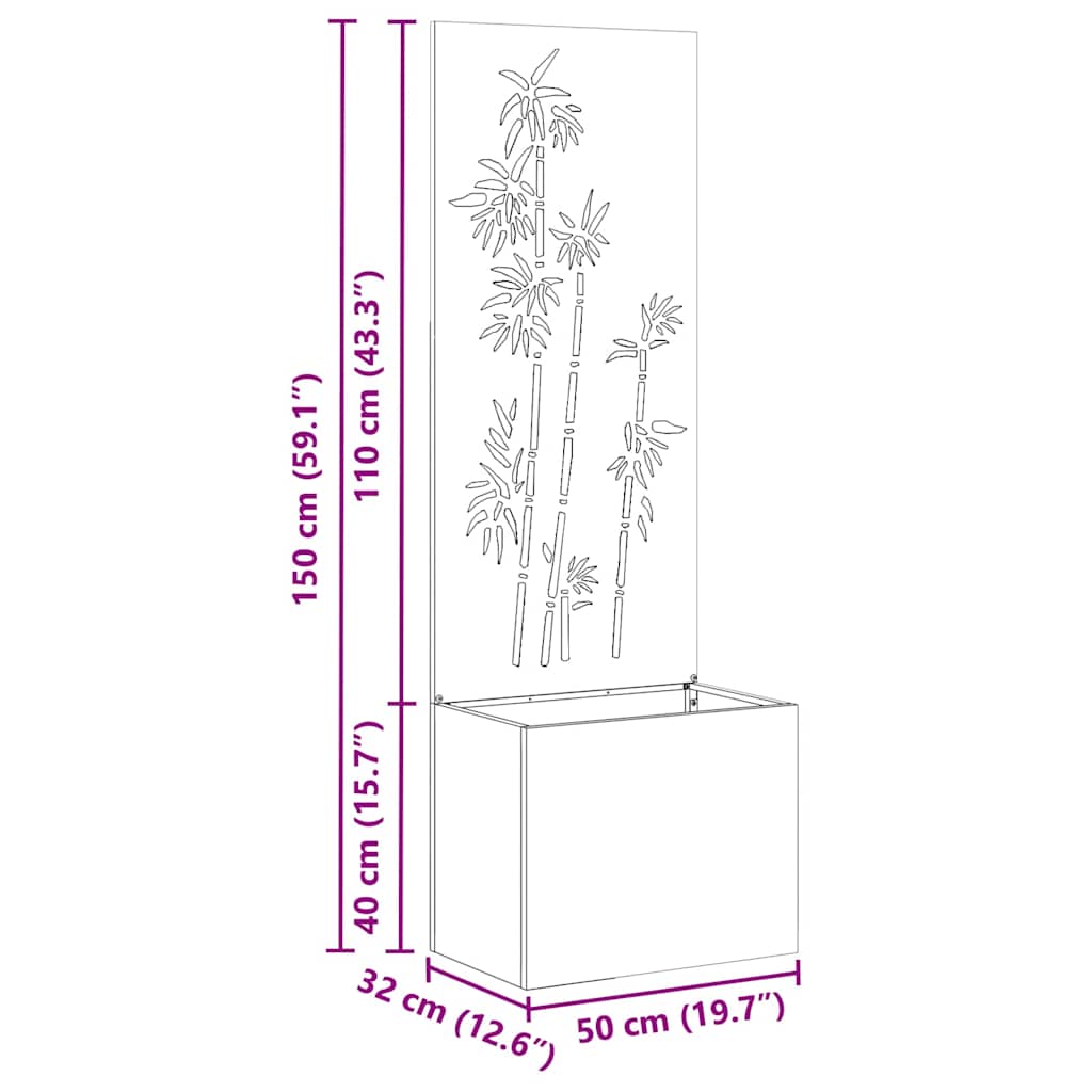 Οθόνη Ιδιωτικότητας Κήπου Ασημί 50 x 140 cm Ανοξείδωτο ατσάλι