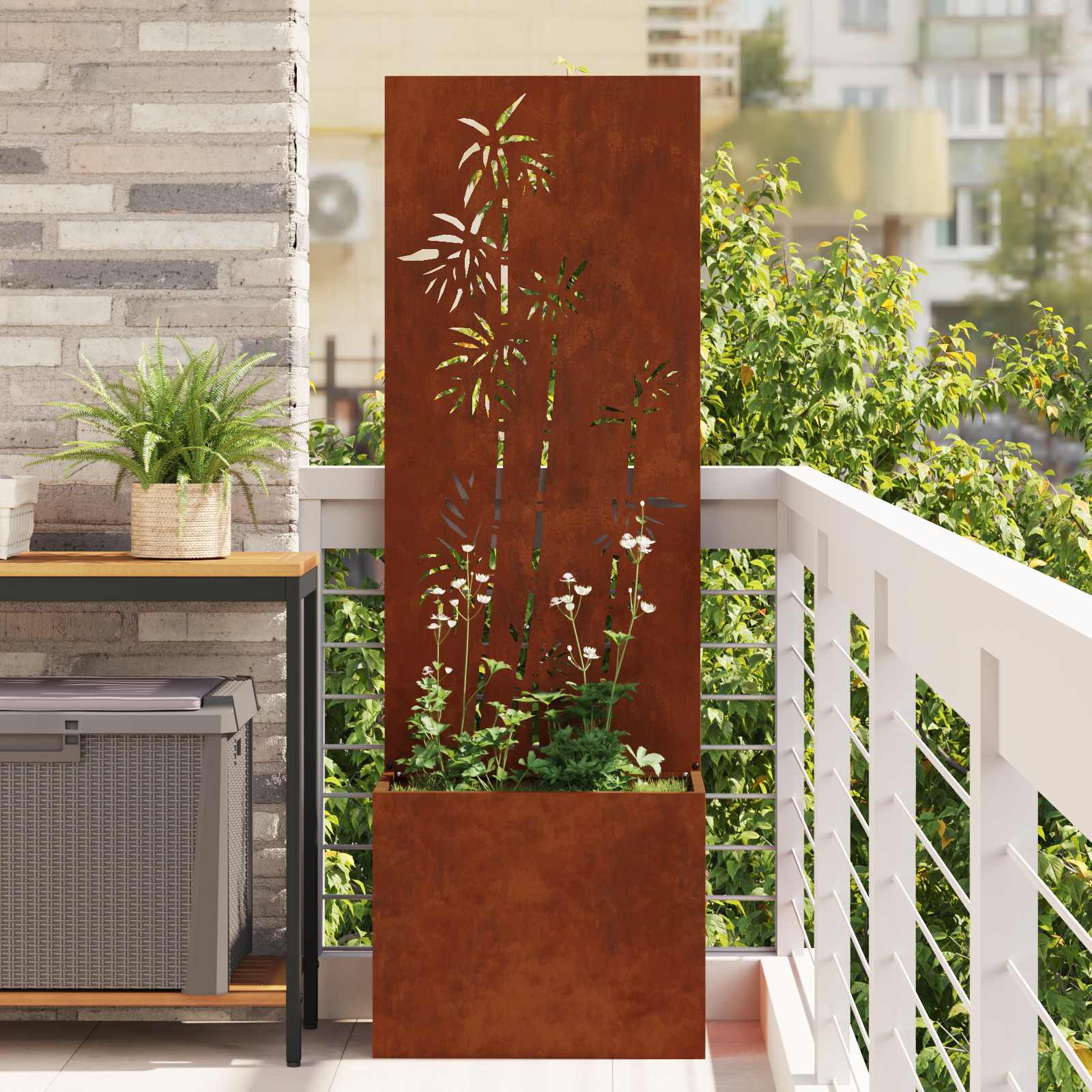 Οθόνη Ιδιωτικότητας Κήπου Floral Σκ rusty 50 x 140 cm