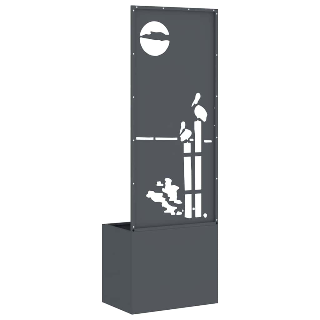 Οθόνη Ιδιωτικότητας Κήπου Μαιανδρικό σχέδιο Ανθρακί 50 x 140 cm