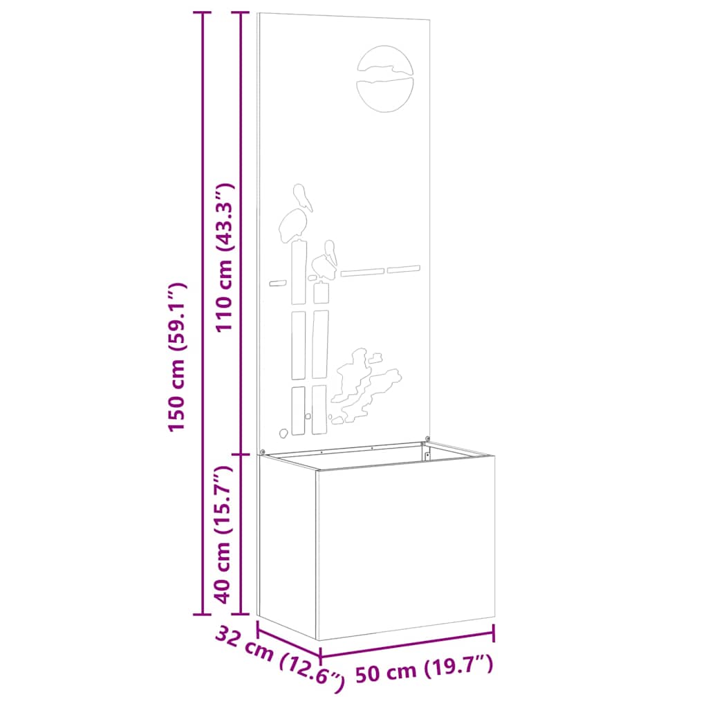 Οθόνη Ιδιωτικότητας Κήπου Ασημί 50 x 140 cm Ανοξείδωτο ατσάλι