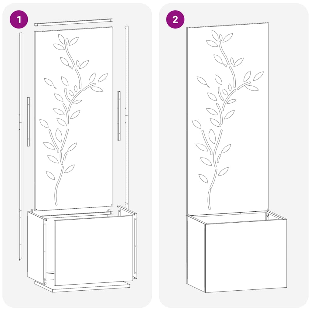 Οθόνη Ιδιωτικότητας Κήπου Floral Μαύρο 50 x 32 x 150 εκ - Pakobazaar