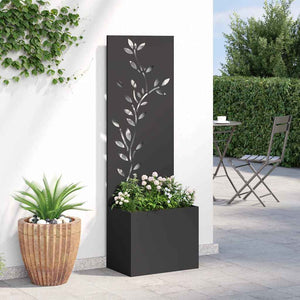 Οθόνη Ιδιωτικότητας Κήπου Floral Μαύρο 50 x 32 x 150 εκ