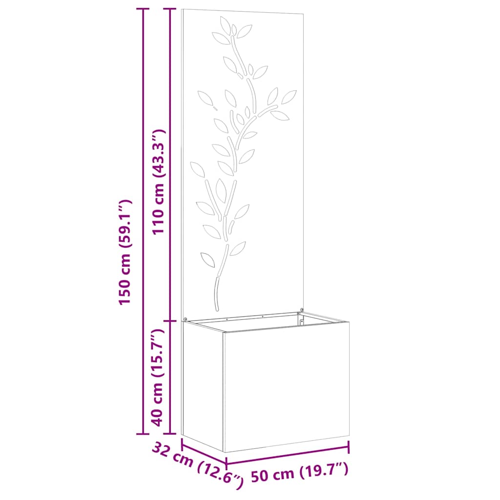 Οθόνη Ιδιωτικότητας Κήπου Floral Ασημί 50 x 32 x 150 εκ