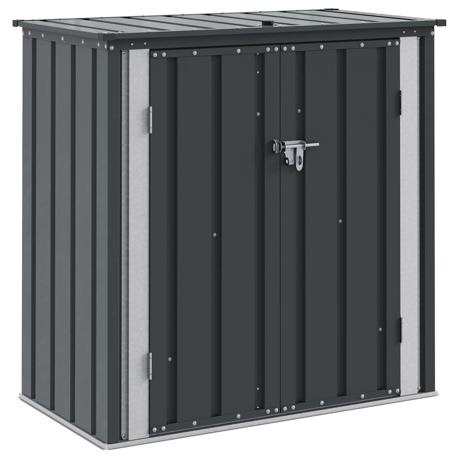 Κουτί αποθήκευσης κήπου Μαύρο 101,5 x 57 x 100,5 εκ. Ατσάλι - Pakobazaar