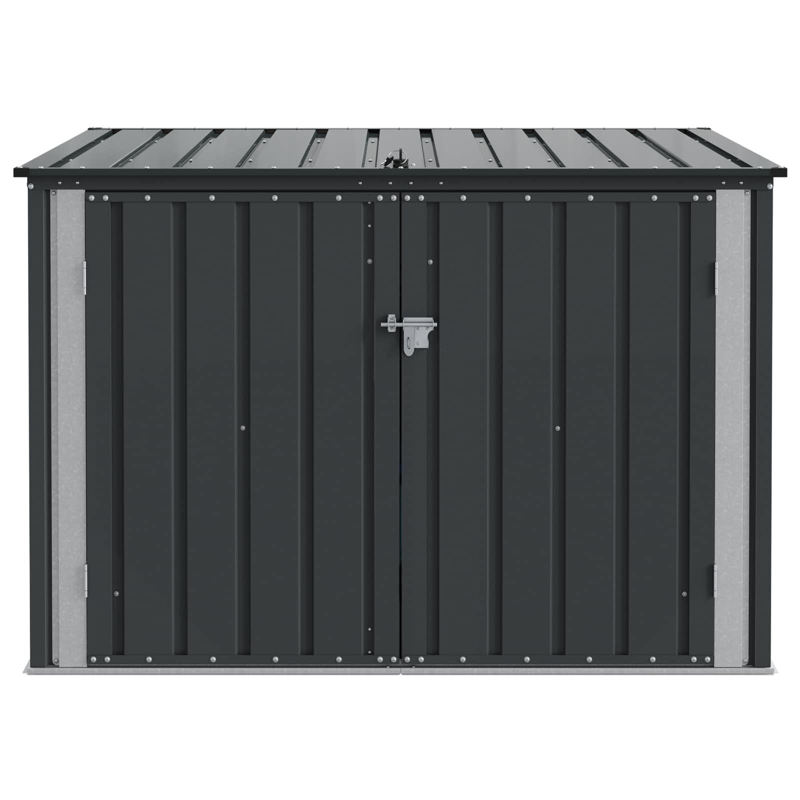 Κουτί αποθήκευσης κήπου Μαύρο 151,5 x 107 x 100 εκ. Ατσάλι - Pakobazaar