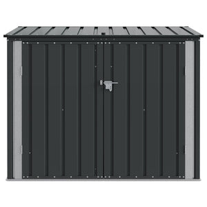 Κουτί αποθήκευσης κήπου Μαύρο 151,5 x 82 x 110,5 εκ Ατσάλι