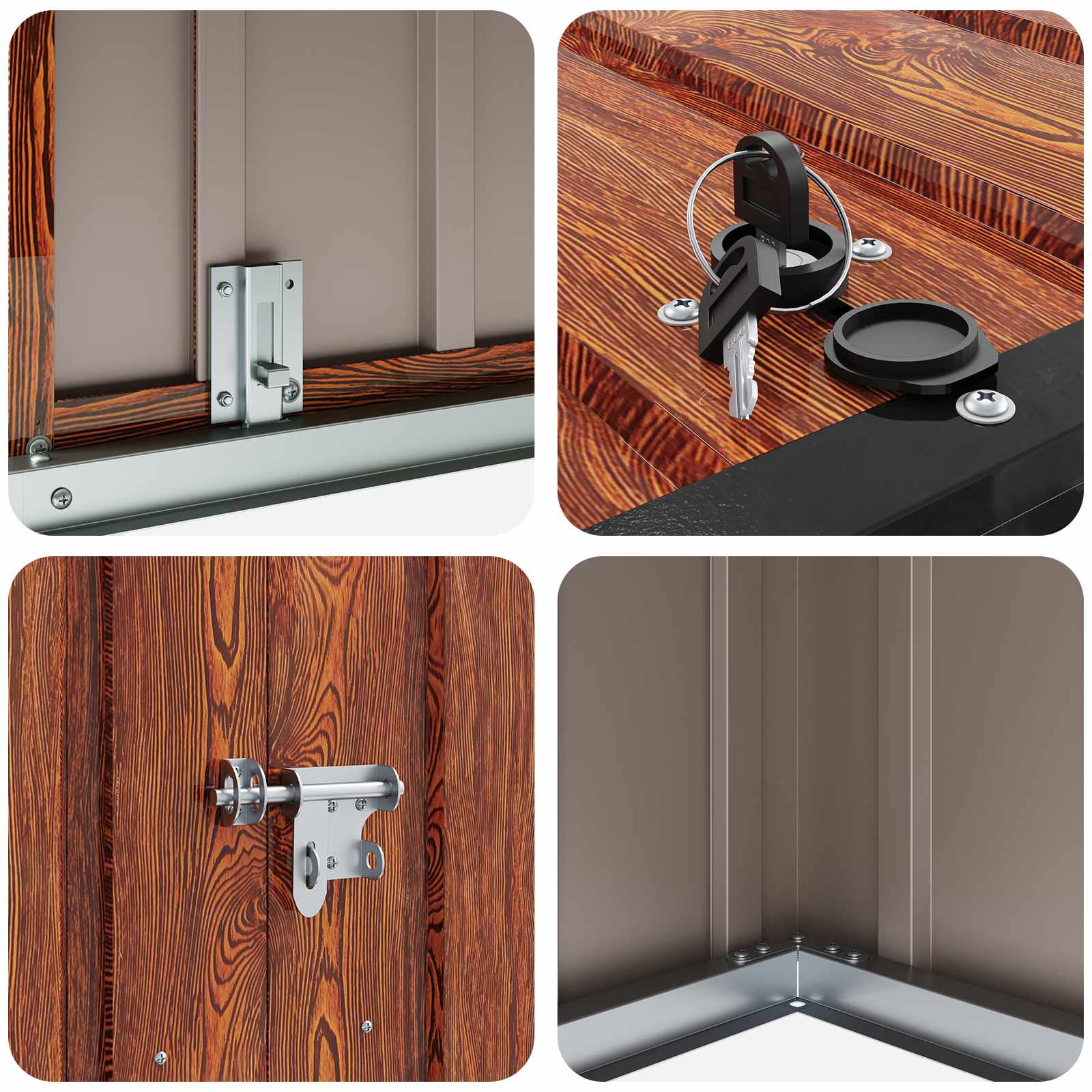 Κουτί αποθήκευσης κήπου Καφέ 151,5 x 82 x 110,5 εκ Ατσάλι - Pakobazaar