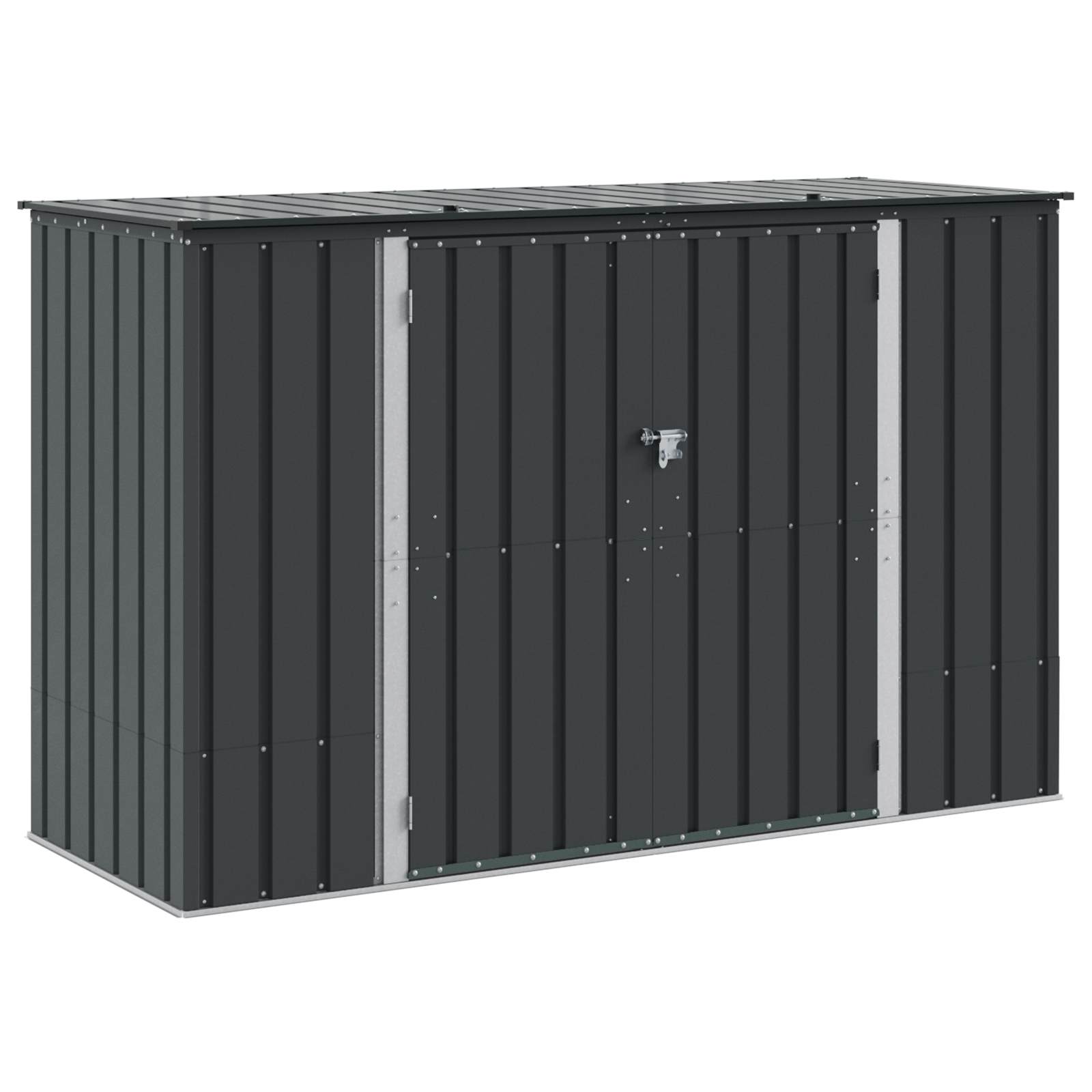 Κουτί αποθήκευσης κήπου Μαύρο 214 x 82 x 132 εκ Ατσάλι - Pakobazaar