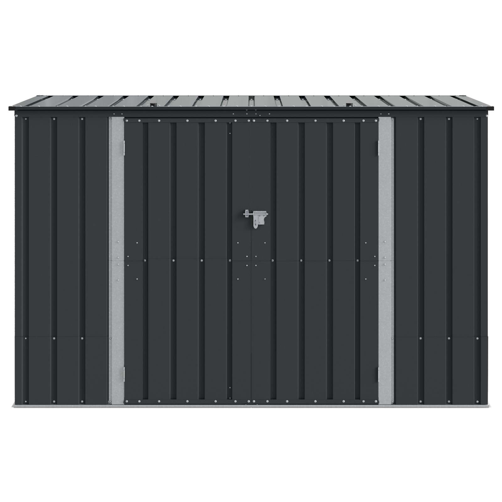 Κουτί αποθήκευσης κήπου Μαύρο 214 x 82 x 132 εκ Ατσάλι - Pakobazaar