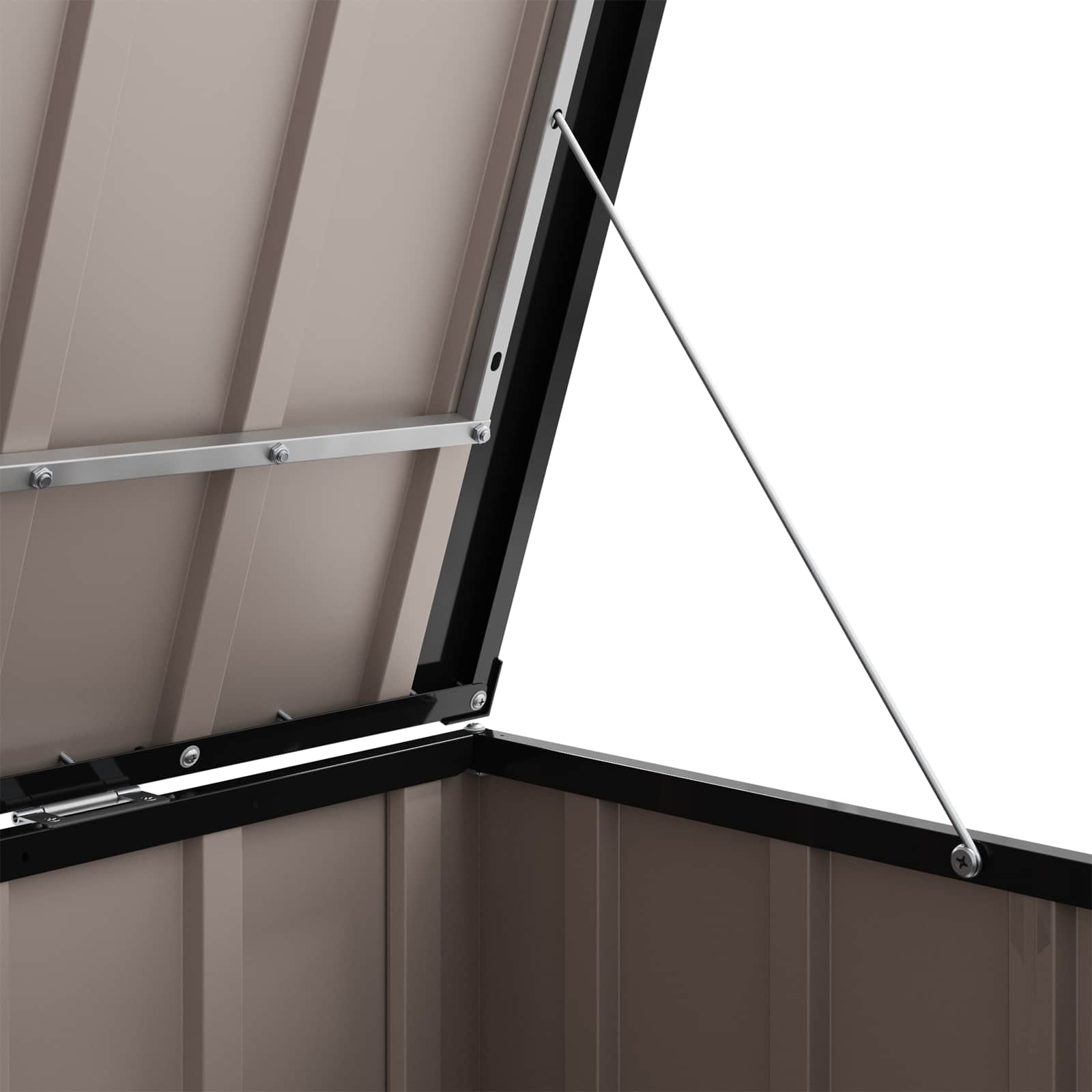 Κουτί αποθήκευσης κήπου Καφέ 214 x 82 x 132 εκ Ατσάλι - Pakobazaar